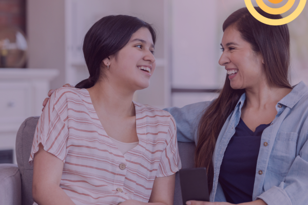 teenage girl and woman talk